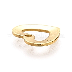 ステンレススチールチャーム201個  レーザー切断  中空  ハート  18KGP本金メッキ  9x11x0.8mm  穴：1.2mm&nbsp;STAS-B001-20G