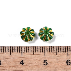 アクリルビーズ  ゴールドライン入り  花  グリーン  6.5x6.5x3.5mm  穴：1.6mm  約625個/50g&nbsp;X-SACR-C005-01E