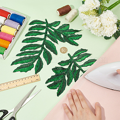 1 Pair Leaf Shape Polyester Embroidery Ornament Accessories&nbsp;PATC-FG0001-90