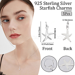5Pcs 925 Sterling Silver Pendants&nbsp;STER-BBC0001-20