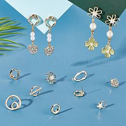 40Pcs 10 Style  Alloy Stud Earring Findings&nbsp;FIND-PH0008-36