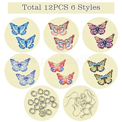 DIY Butterfly 430 Stainless Steel Etched Metal Embellishments Dangle Earring Jewelry Making Kits&nbsp;DIY-FS0007-46