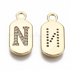 Brass Micro Pave Clear Cubic Zirconia Pendants&nbsp;KK-S360-052N-NF