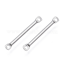 変色しにくい304ステンレススチールリンクコネクター  ステンレス鋼色  20x2x1mm  穴：1.2mm&nbsp;STAS-S117-019C