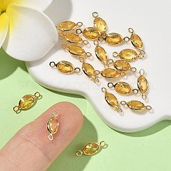 SHEGRACE Brass Pave Cubic Zirconia Oval Connector Charms&nbsp;XGRQ2O670-439C-G