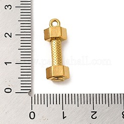 304ステンレスペンダント  ダンベルチャーム  ゴールドカラー  22x7.5x5mm  穴：1.5mm&nbsp;STAS-K273-01G