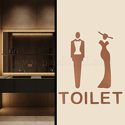 アクリル浴室ドア公共標識セット  トイレの性別標識  男性と女性と手紙  バリーウッド  12個/セット&nbsp;DIY-WH0430-113B