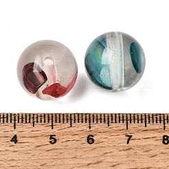 透明樹脂と天然貝ビーズ  ラウンド  グリッターパウダー付き  ミックスカラー  16mm  穴：2.5mm&nbsp;RE-CBA2450-04