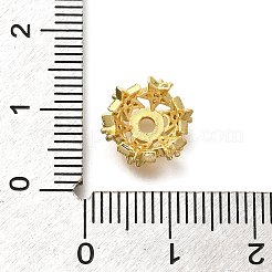 Rack Plating Brass Micro Pave Clear Cubic Zirconia Bead Caps&nbsp;KK-H508-25A-G