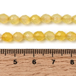 染色・加熱された天然の黄色瑪瑙ビーズ連売り  多面カット  ライス  6~6.5x5~6mm  穴：1.2mm  約58~62個/連  14.57''~14.76''（37~37.5センチメートル）&nbsp;G-K376-F20-01