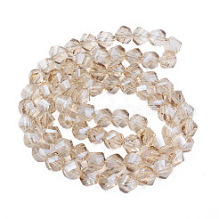 Electroplate Transparent Glass Beads Strands&nbsp;EGLA-N002-39-F03