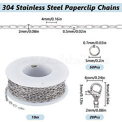 10M 304 Stainless Steel Paperclip Chains&nbsp;FIND-SC0012-54