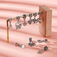 54Pcs 9 Styles Tibetan Style Alloy European Dangle Charms&nbsp;FIND-CA0005-59
