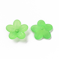 つや消しアクリルビーズキャップ  5花びら  花  ライムグリーン  19.5x20x5.5mm  穴：1.6mm  約740個/500g&nbsp;MACR-S371-08A-734