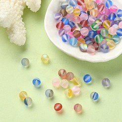 合成ムーンストーンビーズ 100 個  艶消し  ラウンド  カラフル  6mm  穴：1mm&nbsp;G-YW0001-39A