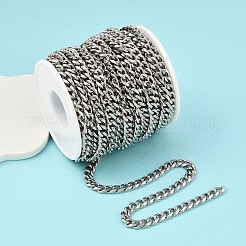 変色しにくいメンズジュエリー201ステンレススチールカーブチェーン  溶接されていない  多面カット  ステンレス鋼色  7x5x2mm&nbsp;CHS-A003B-1.5mm