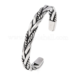Retro 316 Surgical Stainless Steel Cuff Bangles&nbsp;BJEW-C142-14E-AS