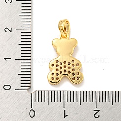 Brass Micro Pave Clear Cubic Zirconia Pendants&nbsp;KK-P275-18G