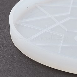 カップマットシリコンモールド  レジン型  UVレジン＆エポキシレジンのクラフト作り用  幾何学模様のフラットラウンド  ホワイト  116.5x8mm  内径：111.5mm&nbsp;LS-DIY-M046-02