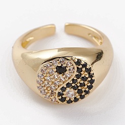Brass Micro Pave Cubic Zirconia Cuff Rings&nbsp;RJEW-C101-10