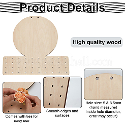 バスウッドかぎ針編みバスケットベース2個  ナイロンケーブルタイ100本付き  ラウンド  145~340x350x3~5mm&nbsp;WOOD-FG0001-61B