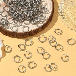 変色しない304ステンレススチールオープン丸カン  ラウンド  ステンレス鋼色  10x1.2mm  17ゲージ  内径：7.6mm  約414個/100g&nbsp;X-STAS-E066-08-10mm