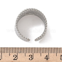 304ステンレススチールオープンカフリング  スター  ステンレス鋼色  14mm  調整可能&nbsp;RJEW-A079-01A-P
