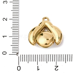 304ステンレススチールエナメルペンダント  てんとう虫  プラスチック模造パールと  ゴールドカラー  レッド  14x18x3mm  穴：1.5mm&nbsp;STAS-B101-01G