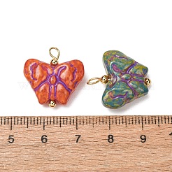 Baking Paint & Golden Metal Enlaced Glass Pendants&nbsp;GL-CBA010C-05G