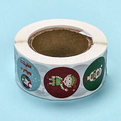 クリスマスロールステッカー  8つの異なるデザインの装飾的なシーリングステッカー  クリスマスパーティーのために  休日の装飾  ペンギン  25mm  500PCS /ロールについて&nbsp;DIY-J002-B03