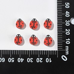 100個の手作りポリマークレイビーズ  てんとう虫  レッド  10.5x8.5x4.5mm  穴：2mm&nbsp;CLAY-CJ0001-67
