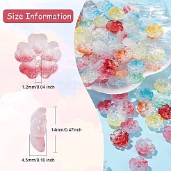 100PCSガラスビーズ  花  ミックスカラー  14x4.5mm  穴：1.2mm&nbsp;GLAA-CJ0002-38
