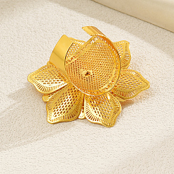 Iron Hollow Flower Cuff Rings&nbsp;NM9371