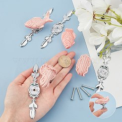 磁器の引き出しノブ  亜鉛合金の発見と鉄のネジで  家のために  戸棚  食器棚とドレッサー  野菜と魚の形  ピンク  4セット /バッグ&nbsp;FIND-GF0001-24