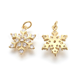 Brass Micro Pave Cubic Zirconia Pendants&nbsp;KK-F774-10-NR