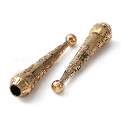 合金コードエンドパーツ  ボロタイエンドキャップ  コーン  アンティーク黄金  52.5x10.5mm  穴：5.5mm&nbsp;FIND-WH0110-363B
