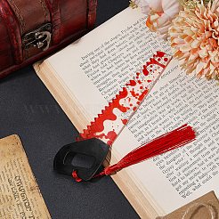 1Pc Blood Acrylic Bookmarks with Tassel&nbsp;AJEW-CP0009-57C