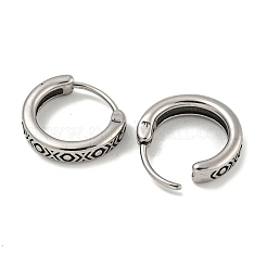 316サージカルステンレスフープピアス  リング  アンティークシルバー  14x3mm&nbsp;EJEW-D096-23B-AS