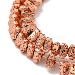 Electroplated Natural Lava Rock Beads Strands&nbsp;G-I360-H02-03