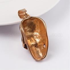 316lサージカルステンレスペンダント  スカル  アンティーク黄金  42x23x18mm  穴：7x12mm&nbsp;STAS-L186-080AG
