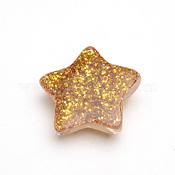 樹脂カボション  グリッターパウダー付き  スター  ゴールド  16x16.5~17x5~6mm&nbsp;X-CRES-Q196-27B
