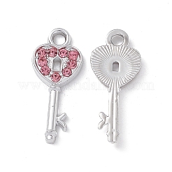 Alloy Light Rose Rhinestone Pendants&nbsp;ALRI-K049-10B