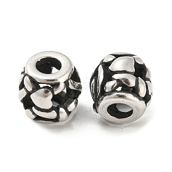 316サージカルステンレスビーズ  バレル  アンティークシルバー  10x10mm  穴：4mm&nbsp;STAS-Q304-09AS