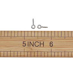 304ステンレススチールスクリューアイピンペグベイル  片穴パーツ用  ステンレス鋼色  10x4x1mm  穴：2mm&nbsp;STAS-TA0002-11P