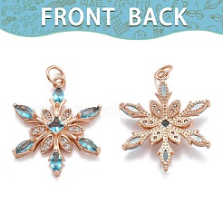 6Pcs 3 Style Brass Cubic Zirconia Pendants&nbsp;sgZIRC-SZ0001-80RG