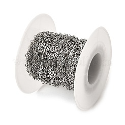 304ステンレススチールハートリンクチェーン  ハンダ付け  スプールで  ステンレス鋼色  2x3.5x0.5mm&nbsp;CHS-B015-04P