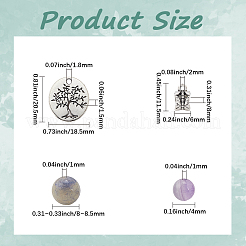 DIY Natural Gemstone Beads & Alloy Tree of Life Charms Bracelets Making Kits&nbsp;DIY-SC0030-81