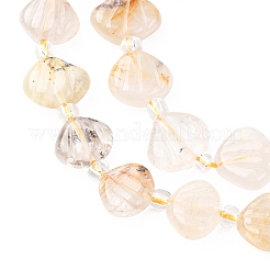 Natural Gold Rutilated Quartz Caraved Beads Strands&nbsp;G-H339-A02-01