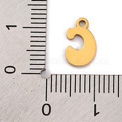 ステンレススチールチャーム201個  レーザー切断  レターチャーム  文字C  10.5x6.5x1mm  穴：1.2mm&nbsp;STAS-U016-01G-C