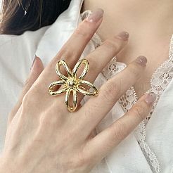 Flower Brass Cuff Rings for Women&nbsp;FS-WGCE6A5-02